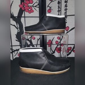 Clarks Black and White Chukka Boots